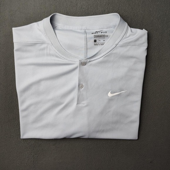 Nike Dri-FIT Shirt Mens 2XL Gray Henley Blade Band Golf Performance Tech BV6235 - Picture 1 of 10